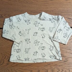 12-18 M - Gender Neutral Cream Pajama Top with Bear Design - H&M
